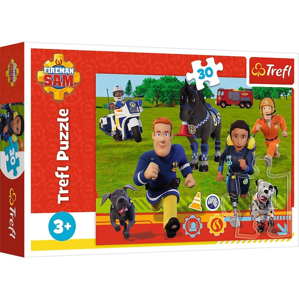 PUZZLE 30 PIECES FIREMAN SAM READY TO HELP TREFL 18297 TR TREFL